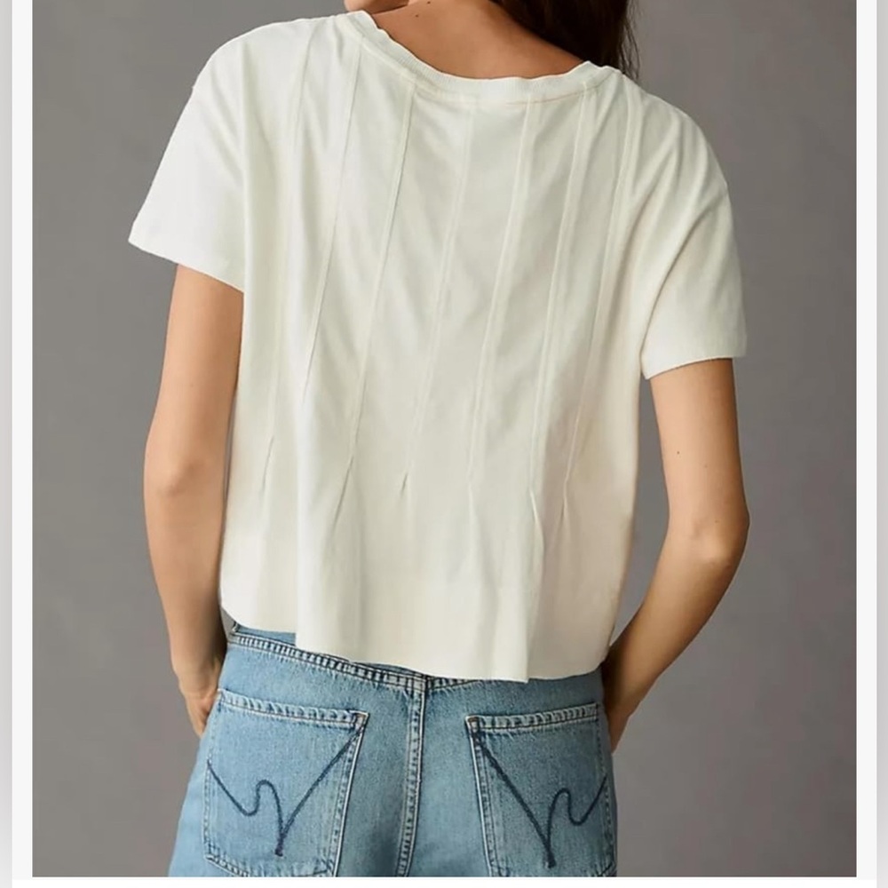 NWT WHITE CROP TUNIC TOP-S - Picture 5 of 14